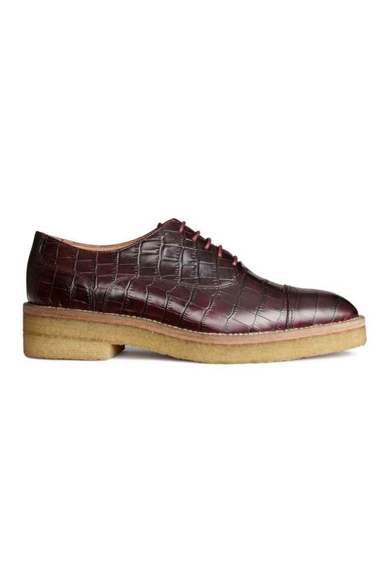 Новые кожаные туфли burgundy croco shoes H&M premium quality 39 размера