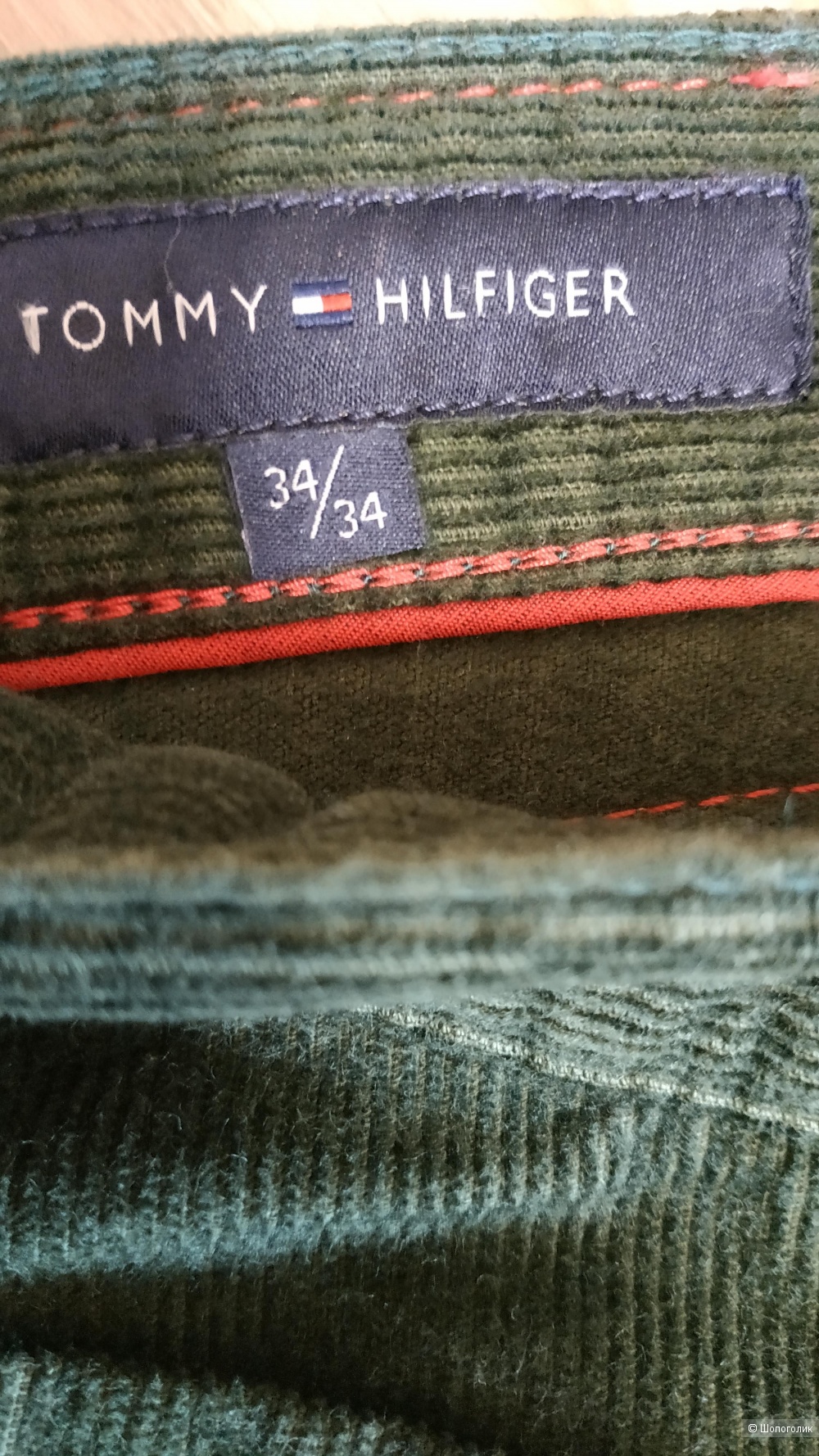 Мужские вельветовые джинсы Tommy Hilfiger, размер 34/34