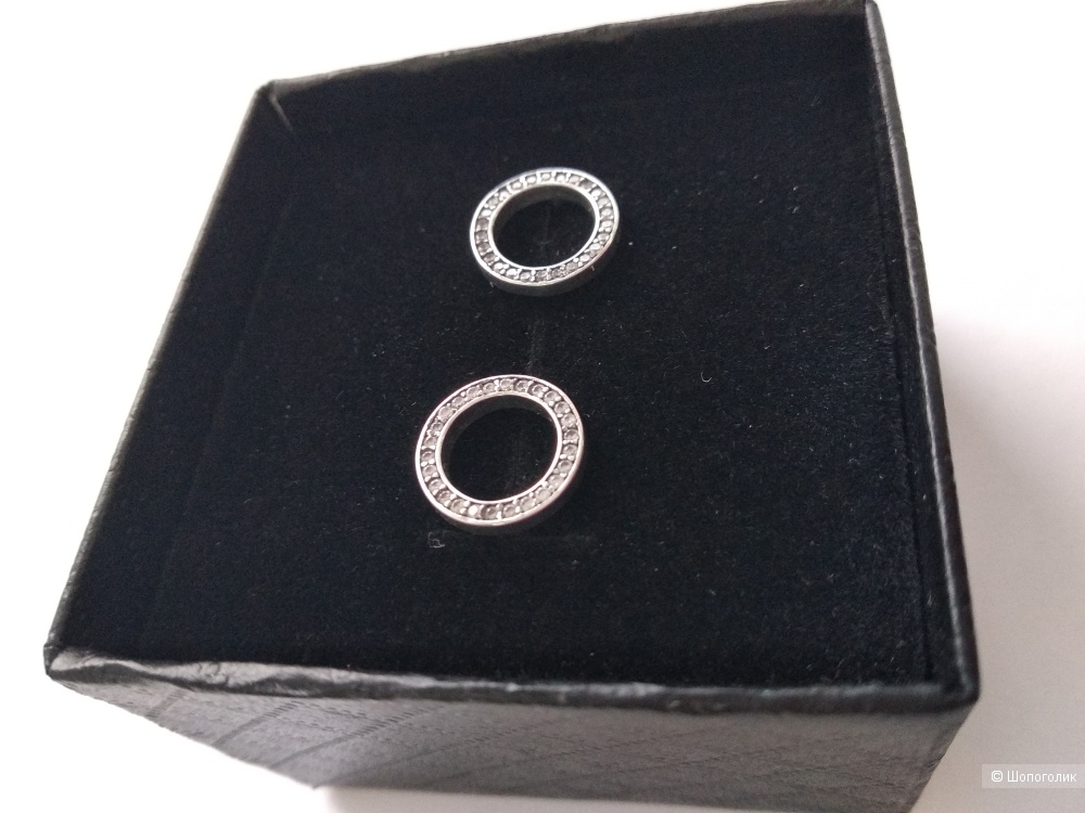 Серьги «Круг сияния», Pandora, серебро 925