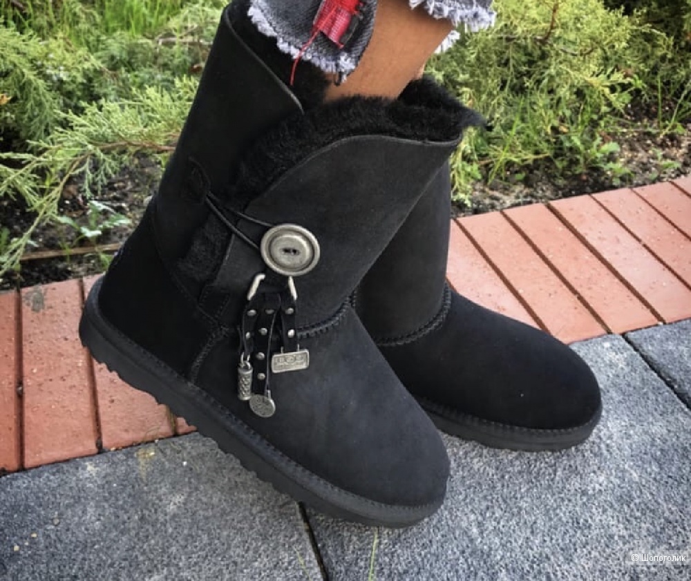 Угги натуральный мех UGG black, 36-40