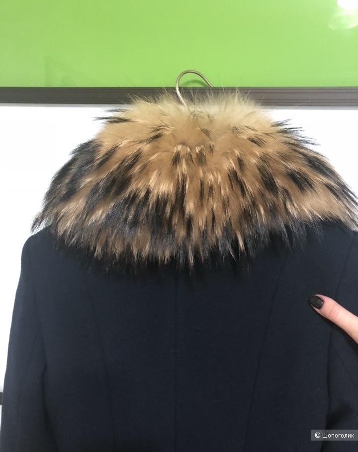 Пальто зимнее с мехом енота Леди Каприз 42  (XS)