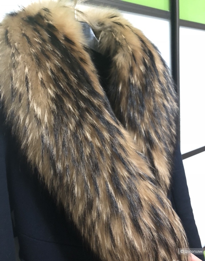 Пальто зимнее с мехом енота Леди Каприз 42  (XS)