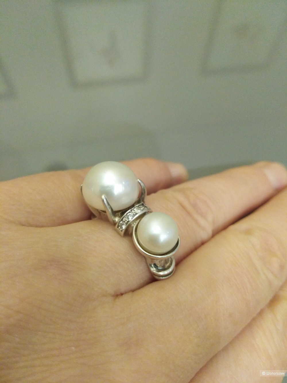 Гарнитур серьги +кольцо серебро