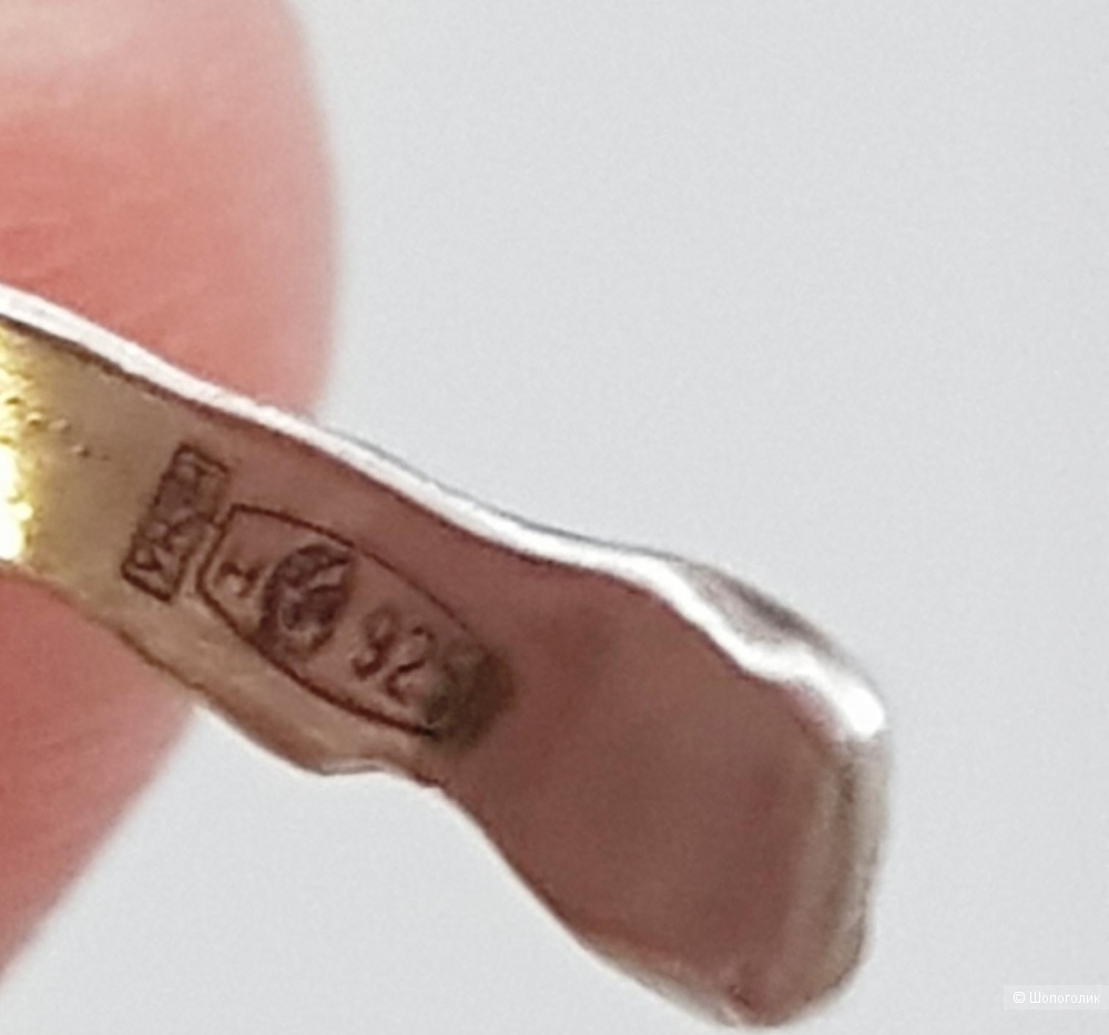 Серебряное кольцо с эмалями Полесье. Размер 18