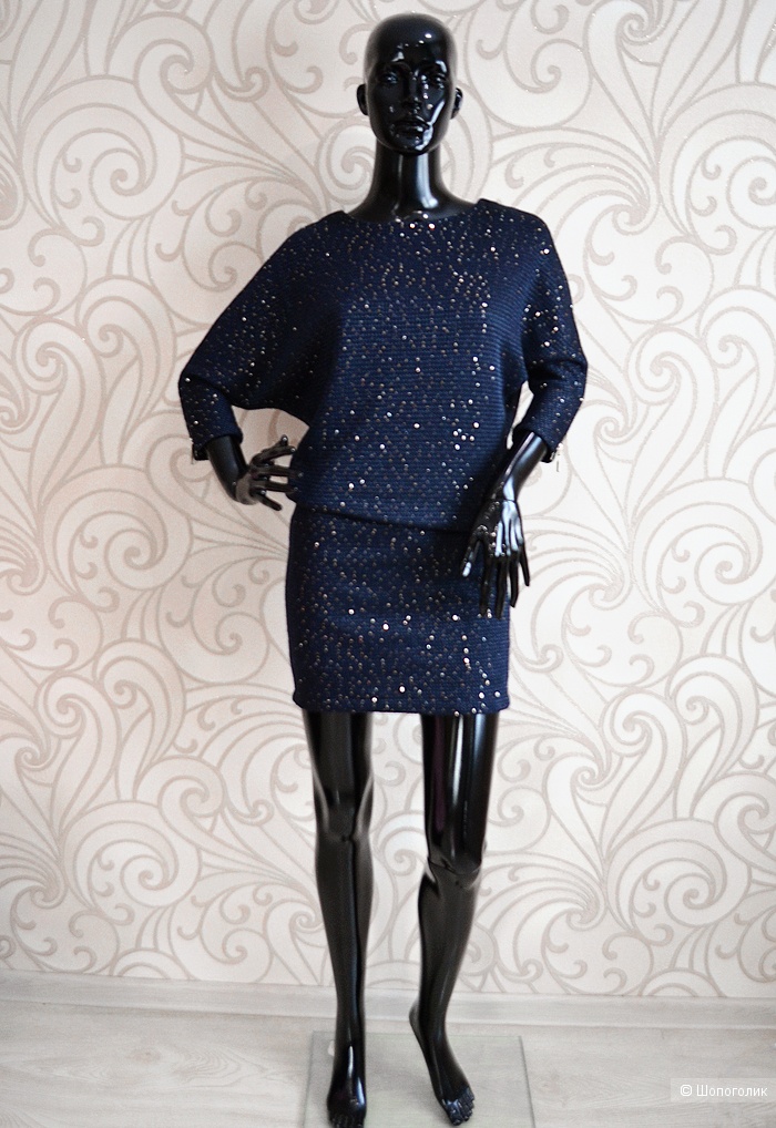 Синее платье с пайетками, Ladyform, 42 р-р