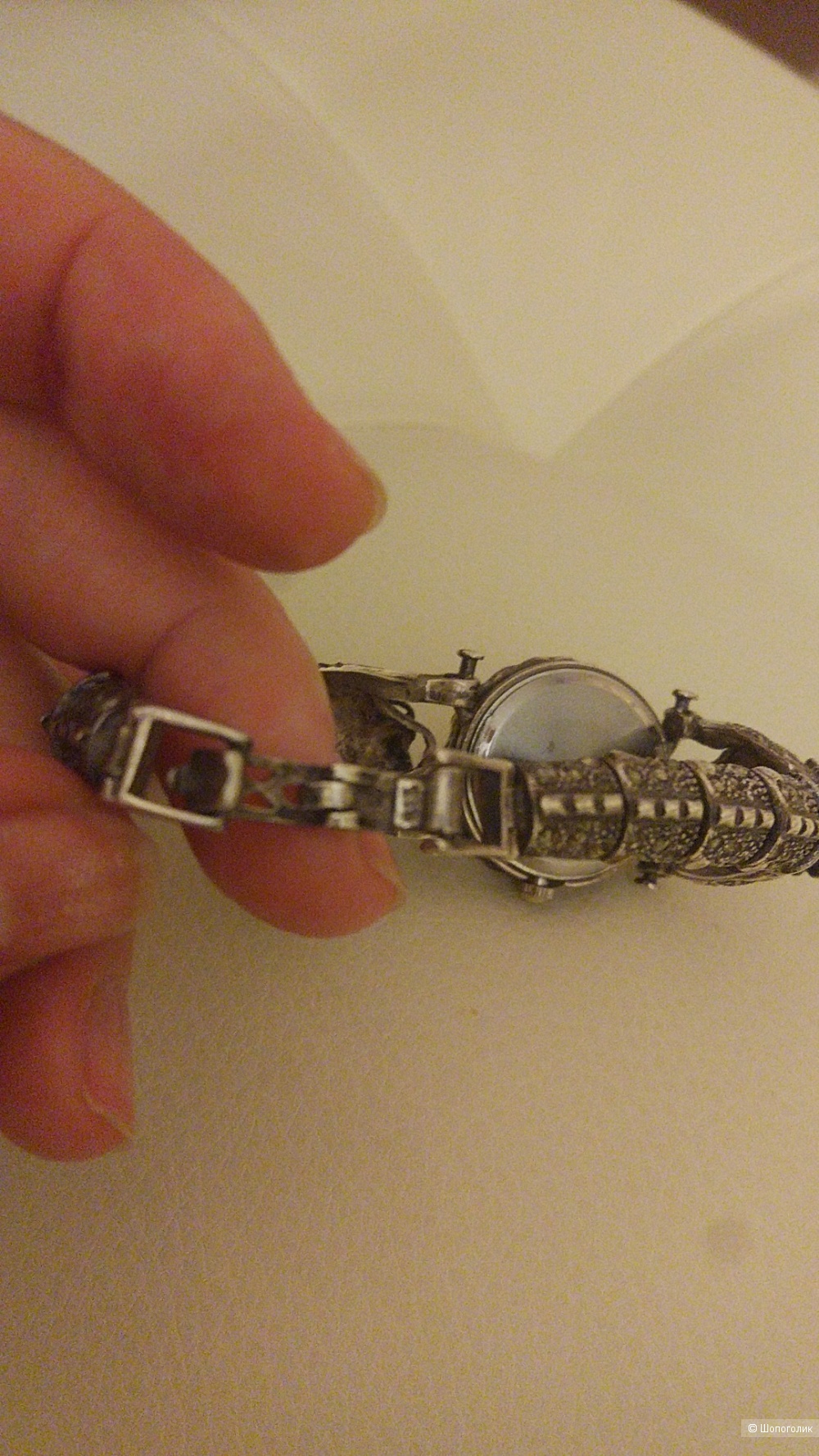 Часы серебро 925 пробы с натуральными камнями "Драконы"
