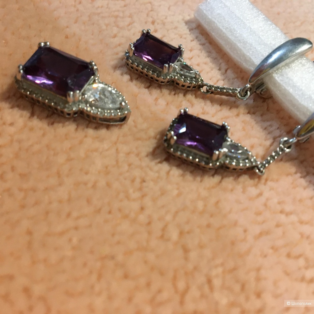 Комплект серьги подвеска Alexandrite, one size