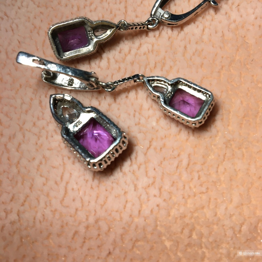 Комплект серьги подвеска Alexandrite, one size