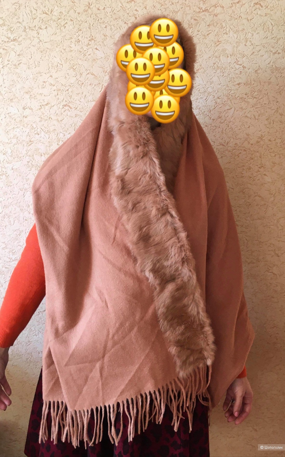 Кашемировый палантин Pashmina, размер 200x80 см.