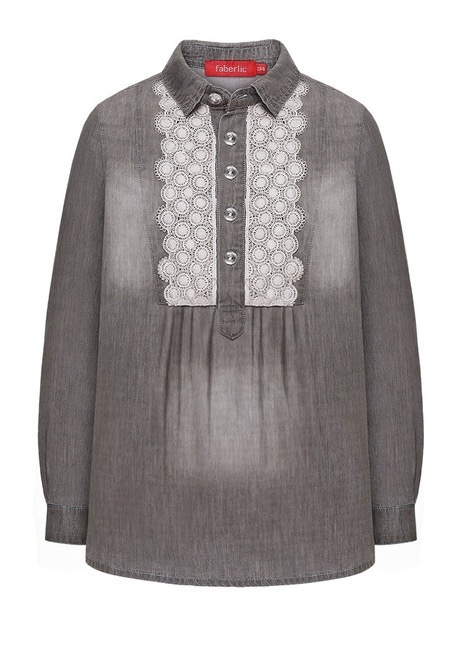 Джинсовая блузка для девочки Faberlic, р.146