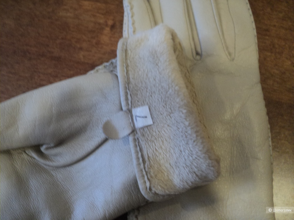 Перчатки женские кожаные, ноу нейм, размер 7
