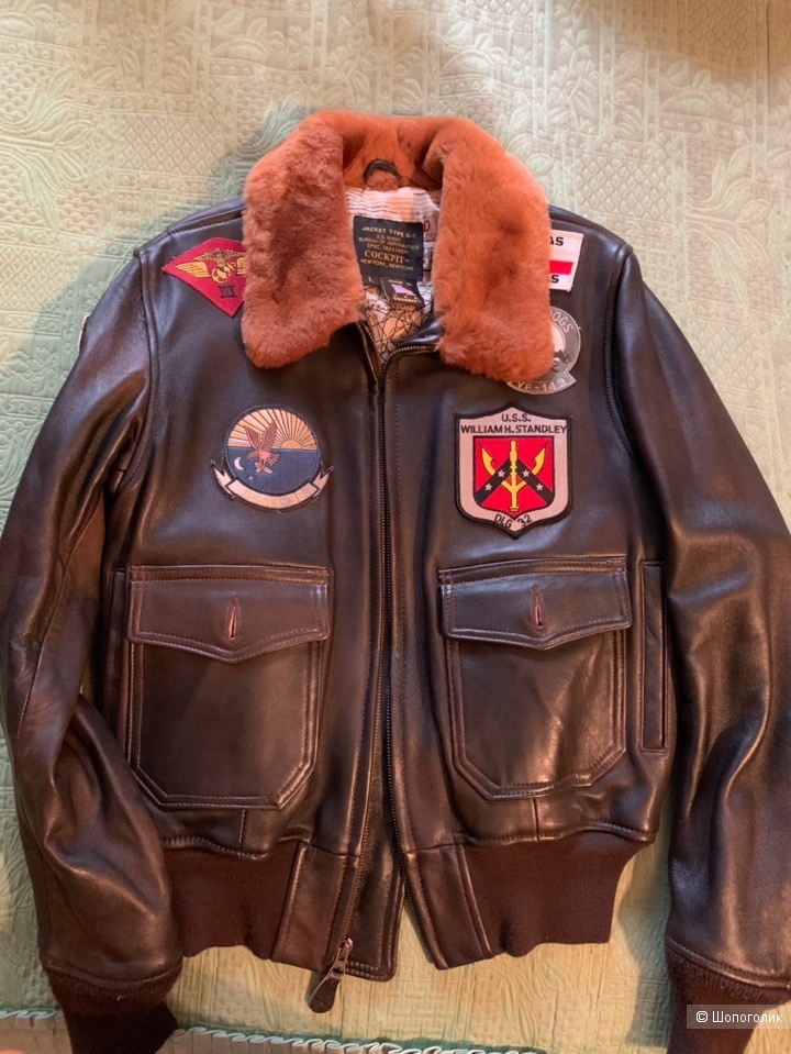 Куртка кожаная бомбер Cockpit USA размер L