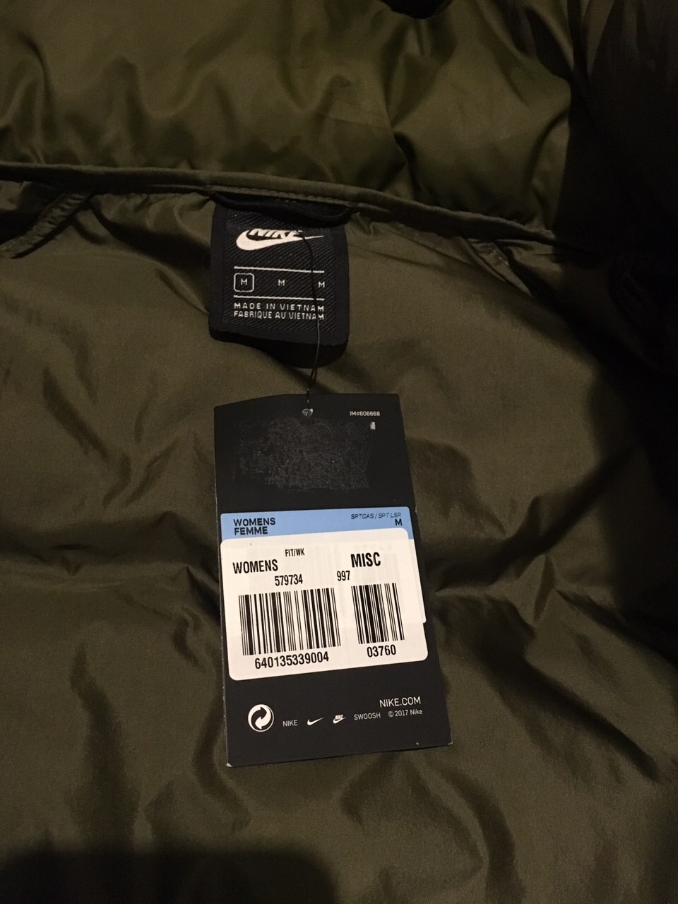 Пуховик NIKE, оверсайз