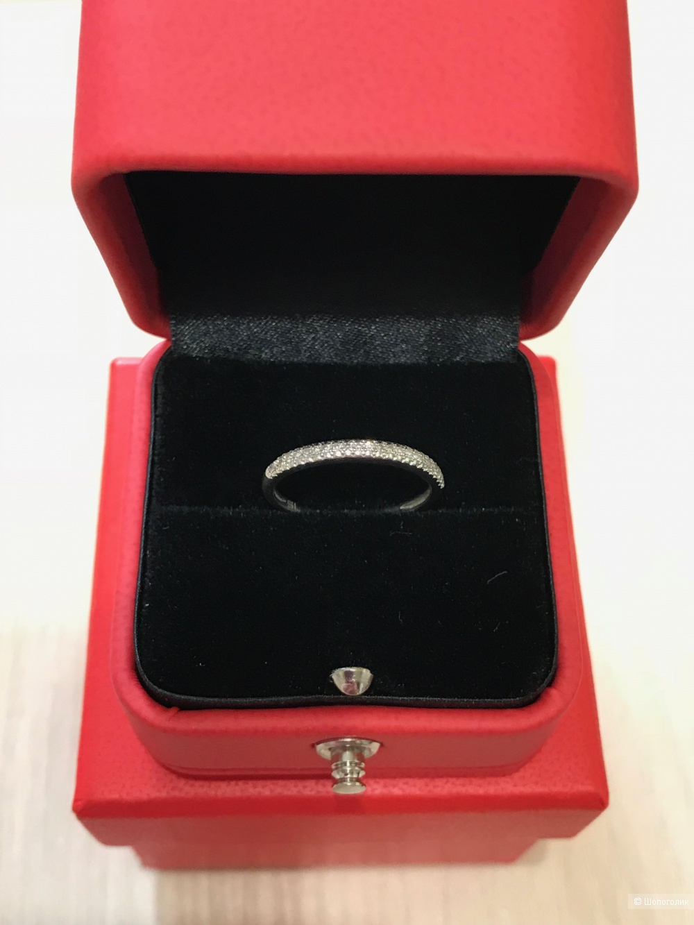 Кольцо с бриллиантами из белого золота 16 размер