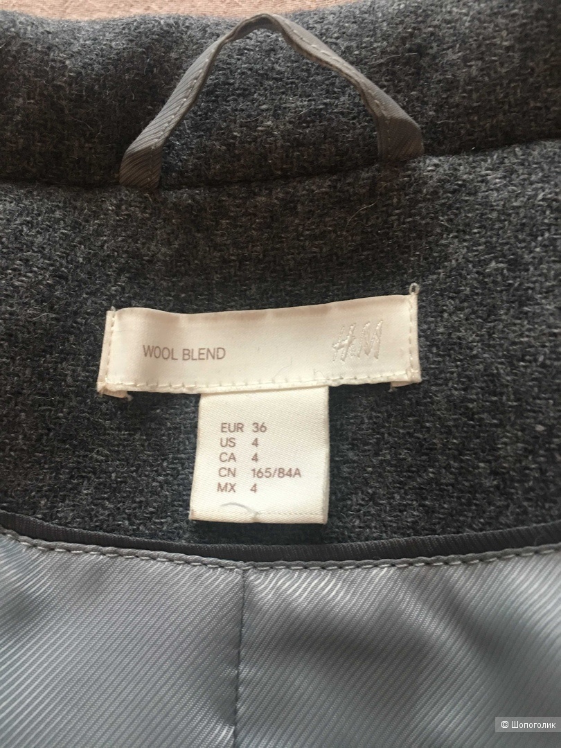 Шерстяное пальто HM PREMIUM евро 36