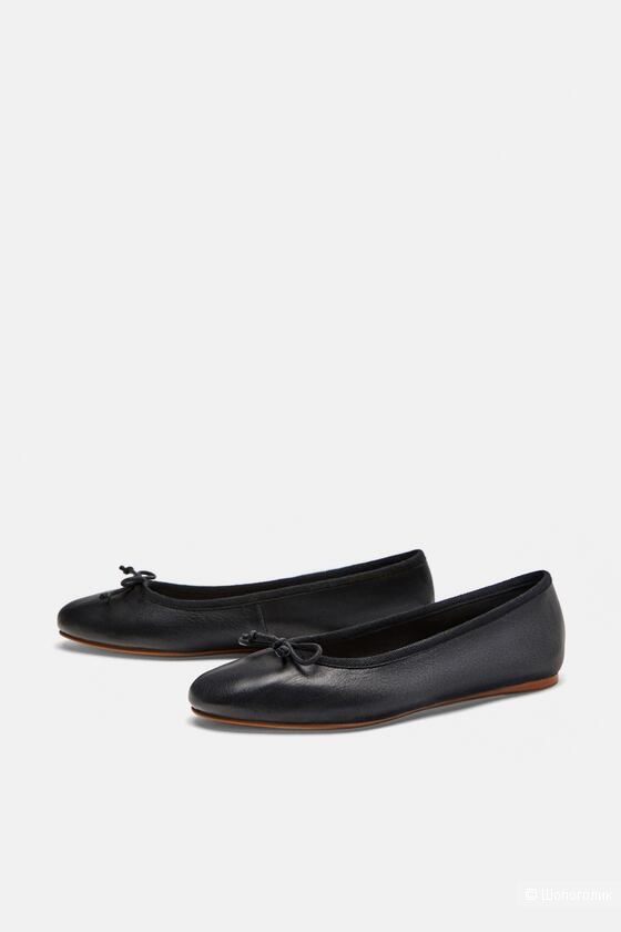 Кожаные балетки ZARA 39 - 40 размер 26 см