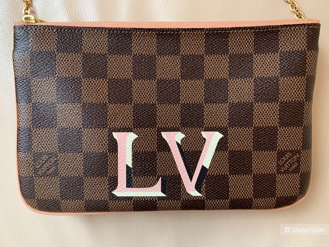 Клатч кроссбоди Double Zip, канва Damier Ebene