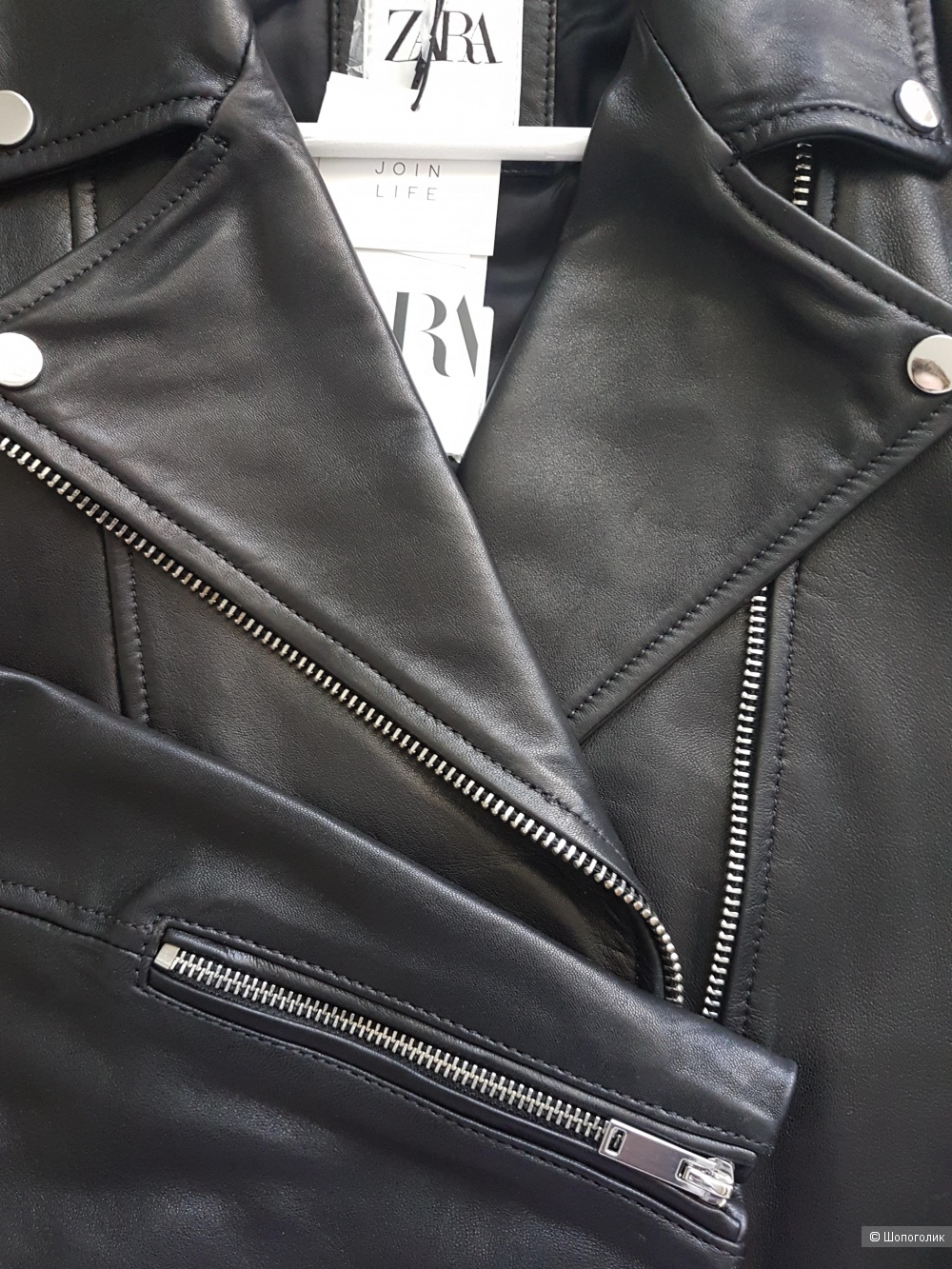 Кожаная куртка ZARA, размер M