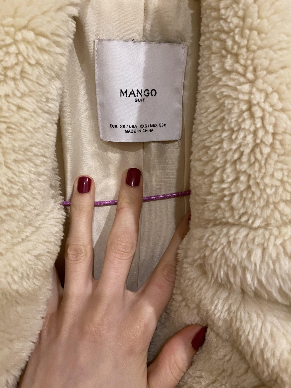 Mango пальто меховое xs s