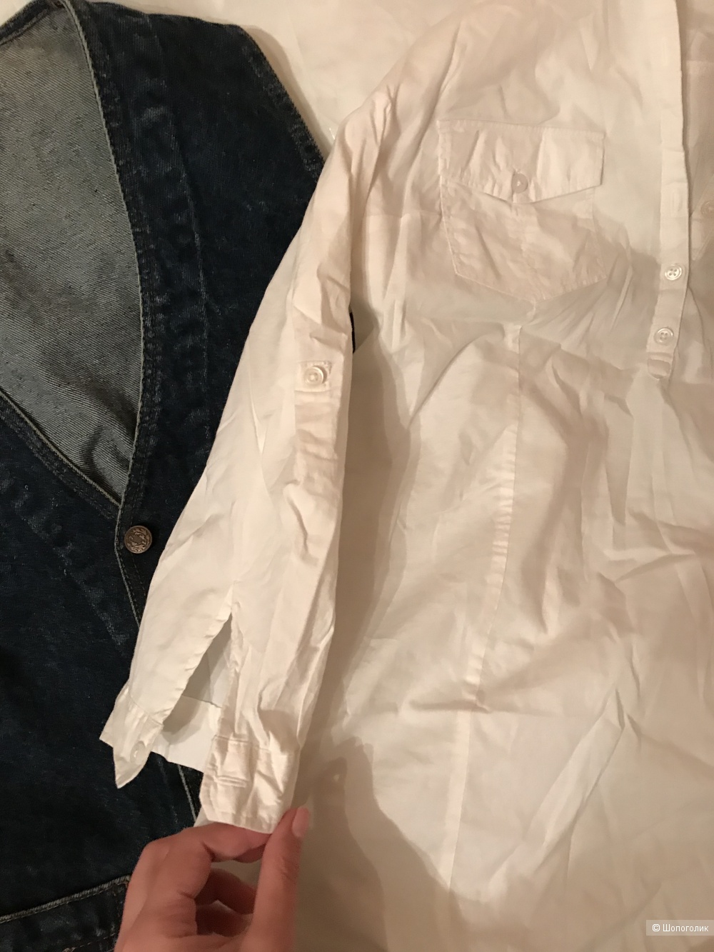 Сет рубашка для беременных H&M линия МАМА,жилет джинсовый No Name,44-46рус
