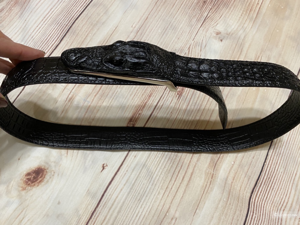 Кожаный ремень под крокодила, длина 95 см