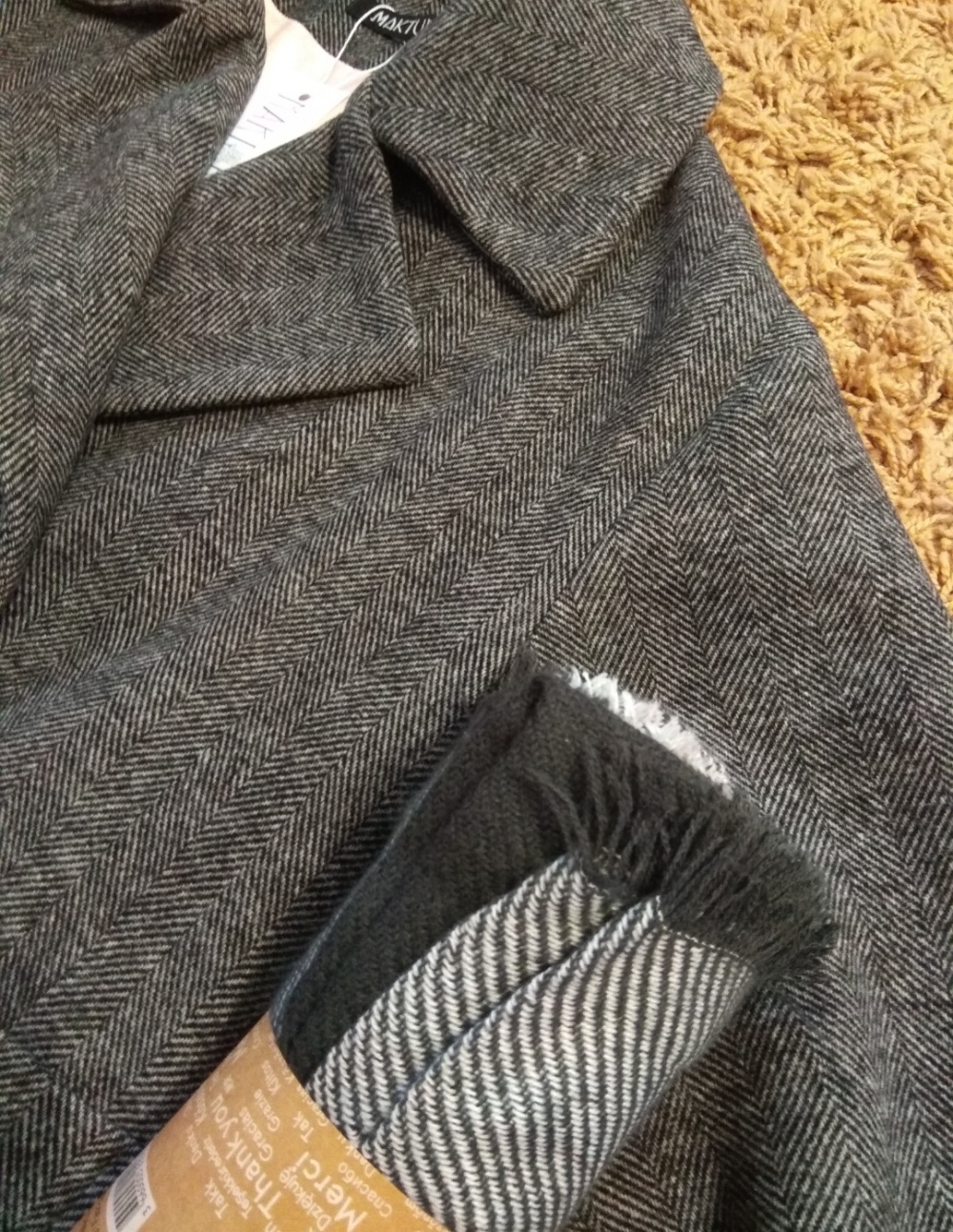 Набор пальто + палантин Maktub ,  размер oversize