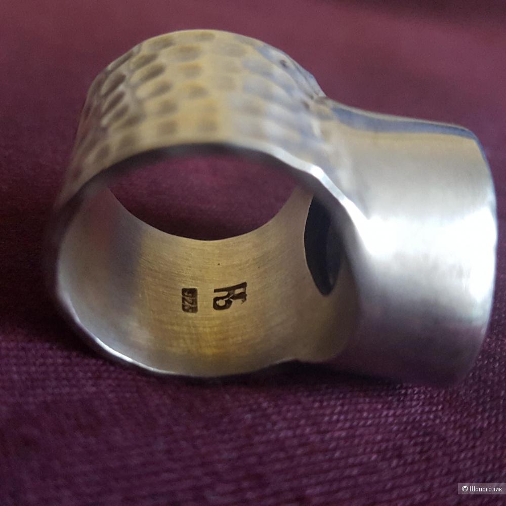 Серебряное  кольцо с друзой аметиста размер 17