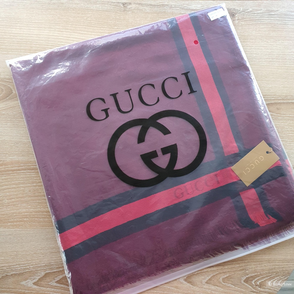 Платок-палантин (шаль) Gucci бордовый