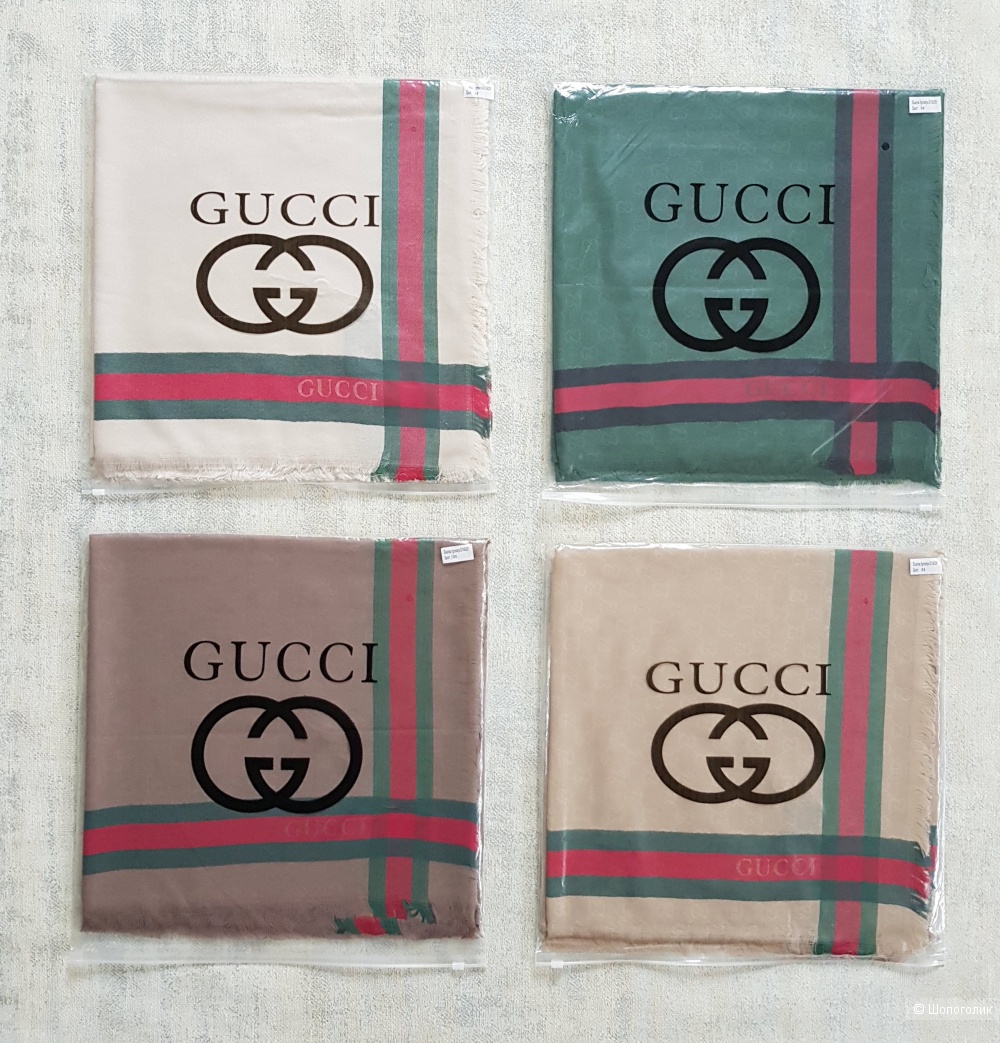 Платок-палантин (шаль) Gucci кофе (светло-коричневый)
