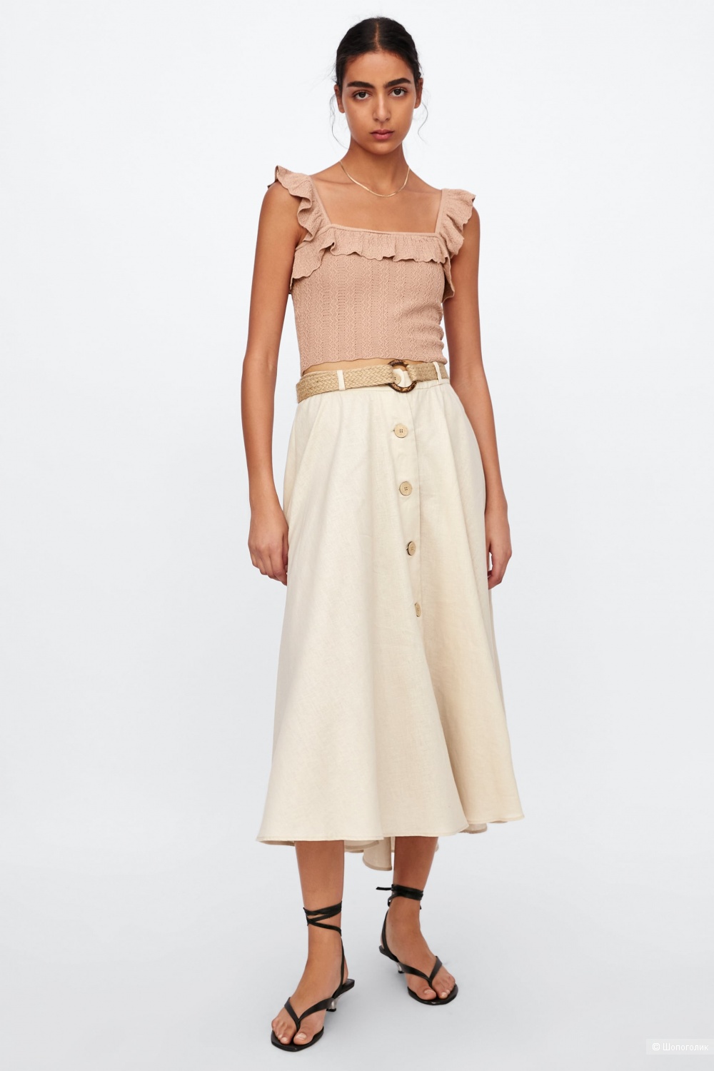 Льняная юбка Zara, размер S
