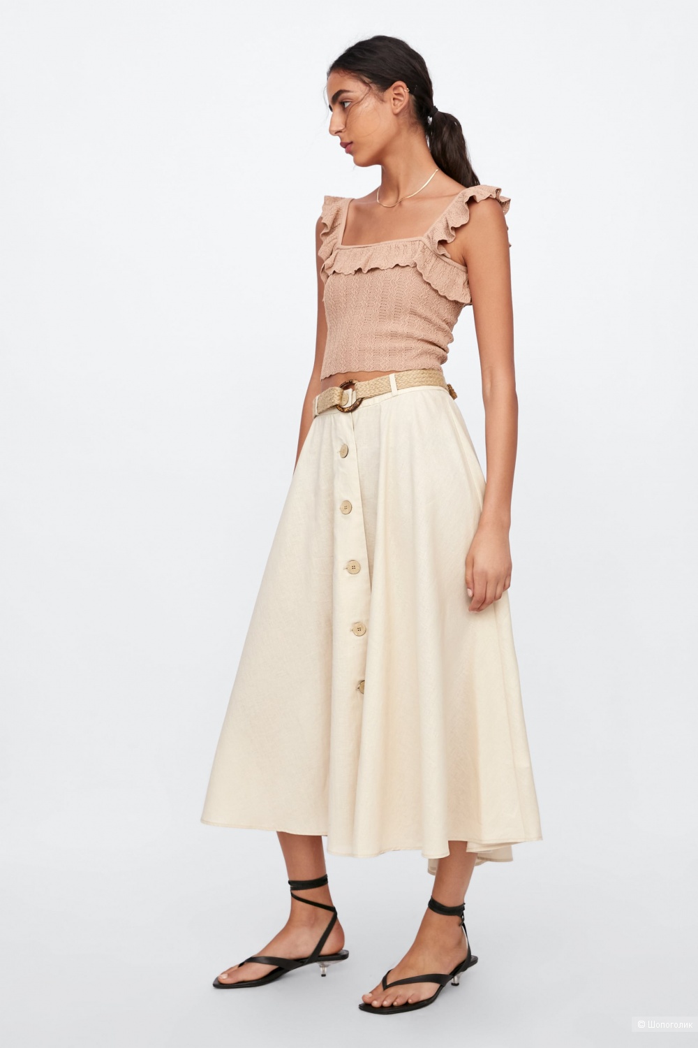 Льняная юбка Zara, размер S