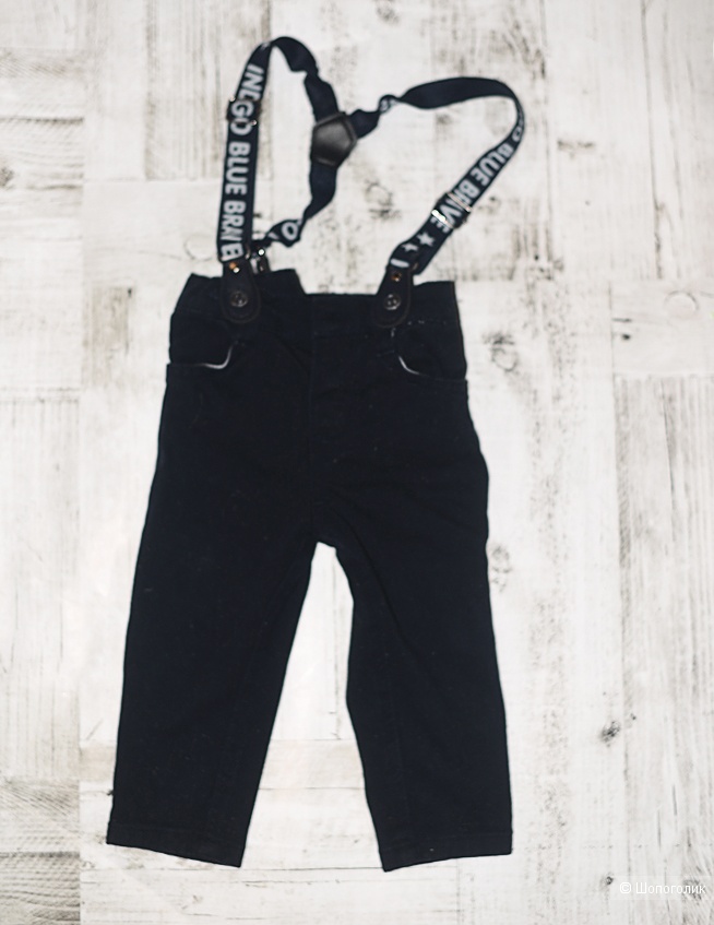 Комплект: рубашка, джемпер и брюки с подтяжками,  Bebus, рост 74-80 см