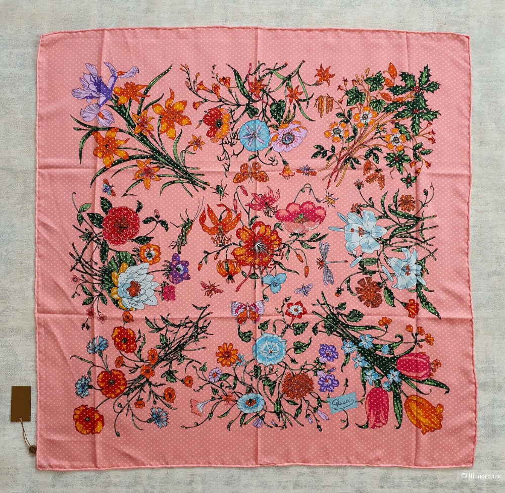 Платок Gucci шелк розовый