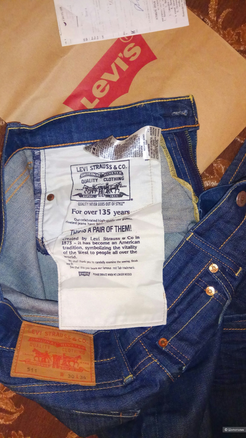 Джинсы Levis маркировка 30