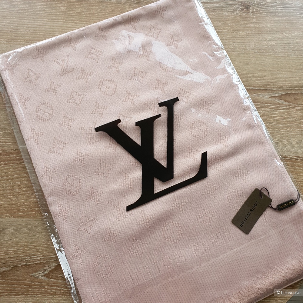 Палантин Louis Vuitton с люрексом розовый