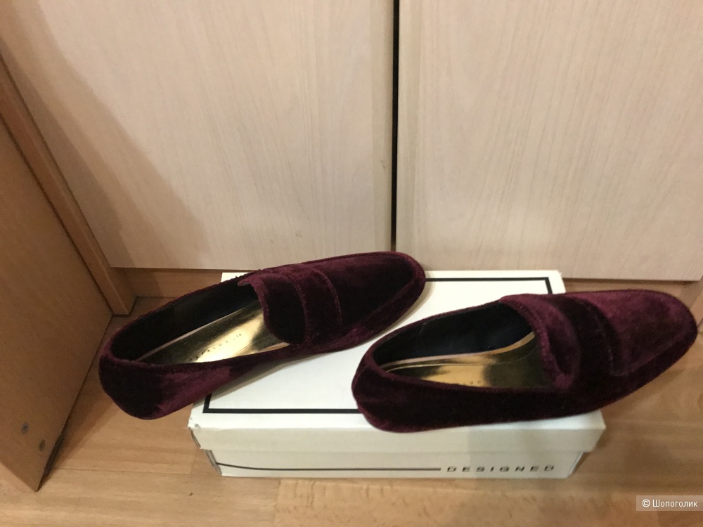 Лоферы мокасины Zara 38 p велюр