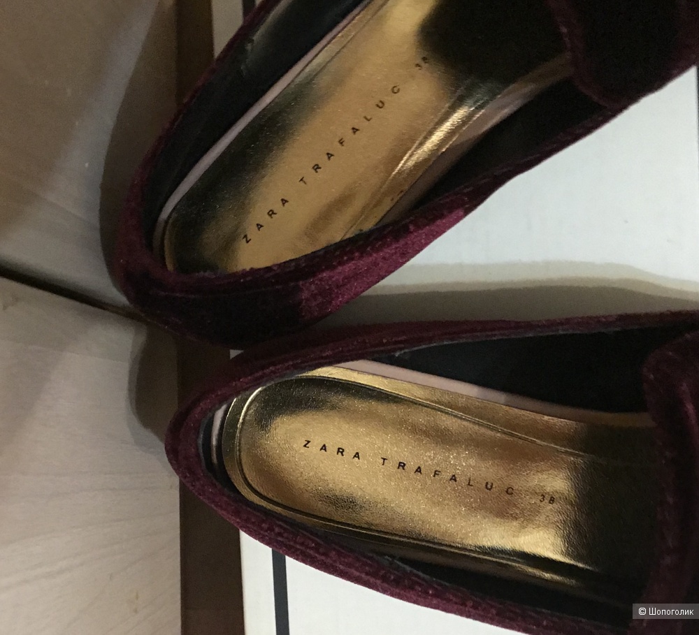 Лоферы мокасины Zara 38 p велюр