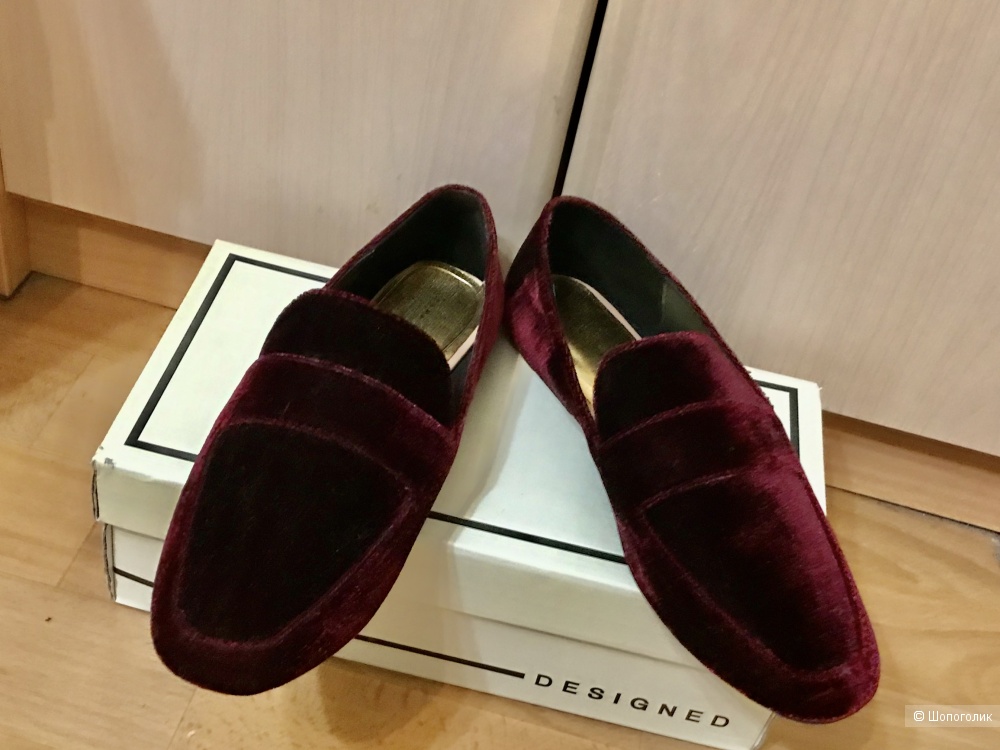 Лоферы мокасины Zara 38 p велюр