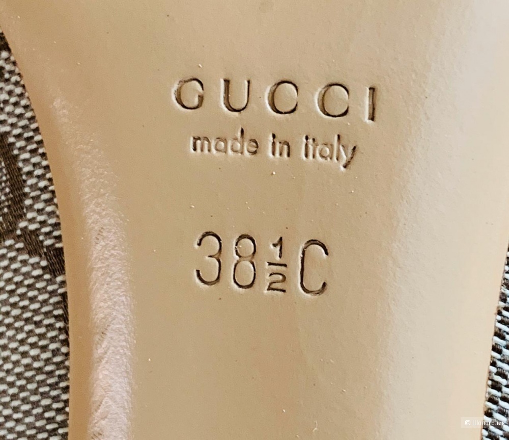 Туфли Gucci Bamboo GG Suprim, размер 38,5