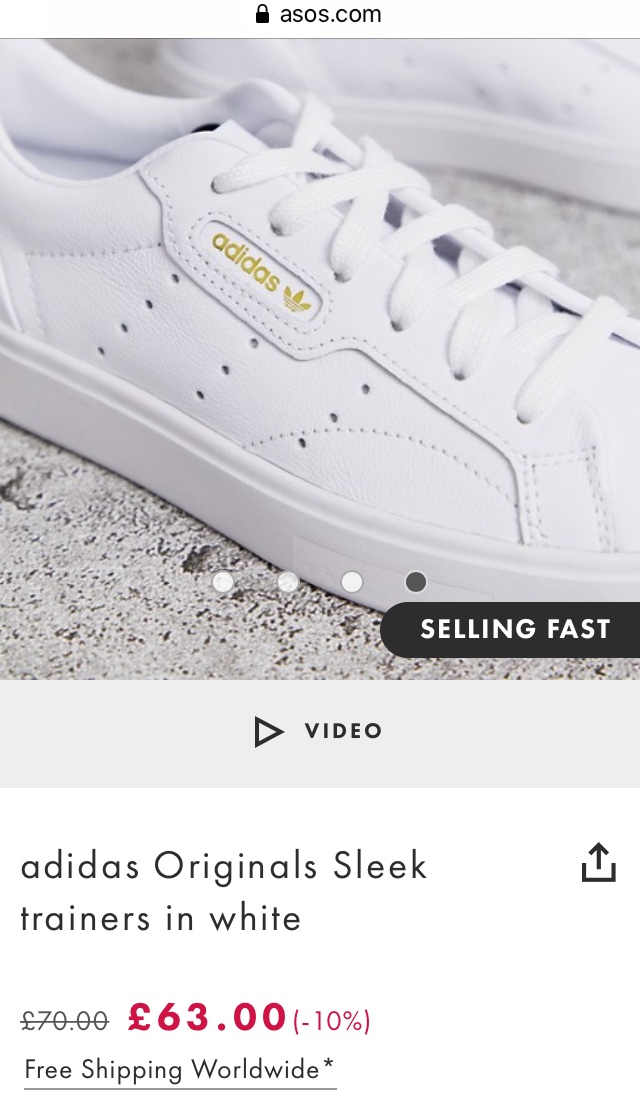 Кожаные кеды/ кроссовки Adidas Originals Sleek размер 38