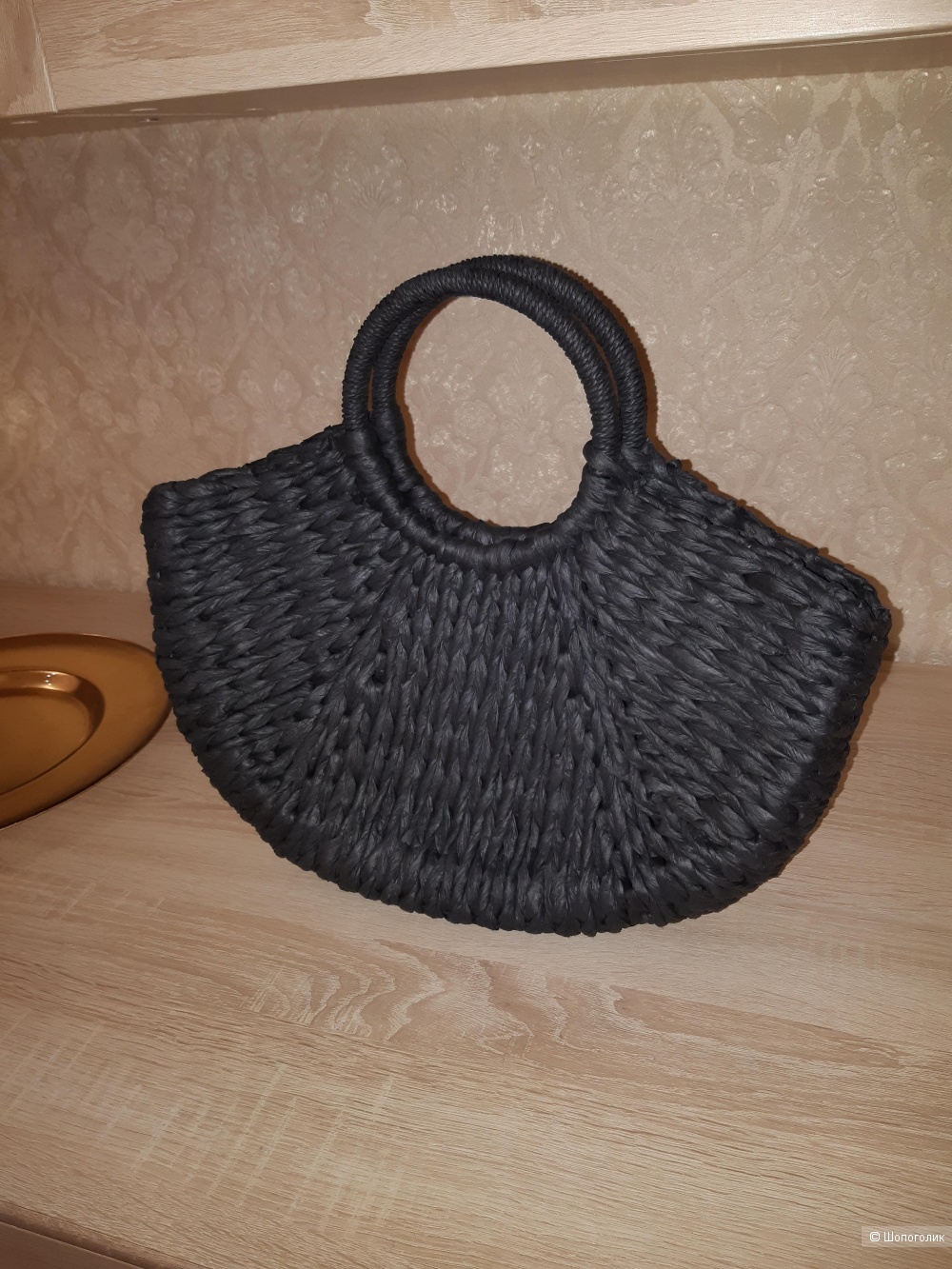 Соломенная сумка zara, размер 25*39*11