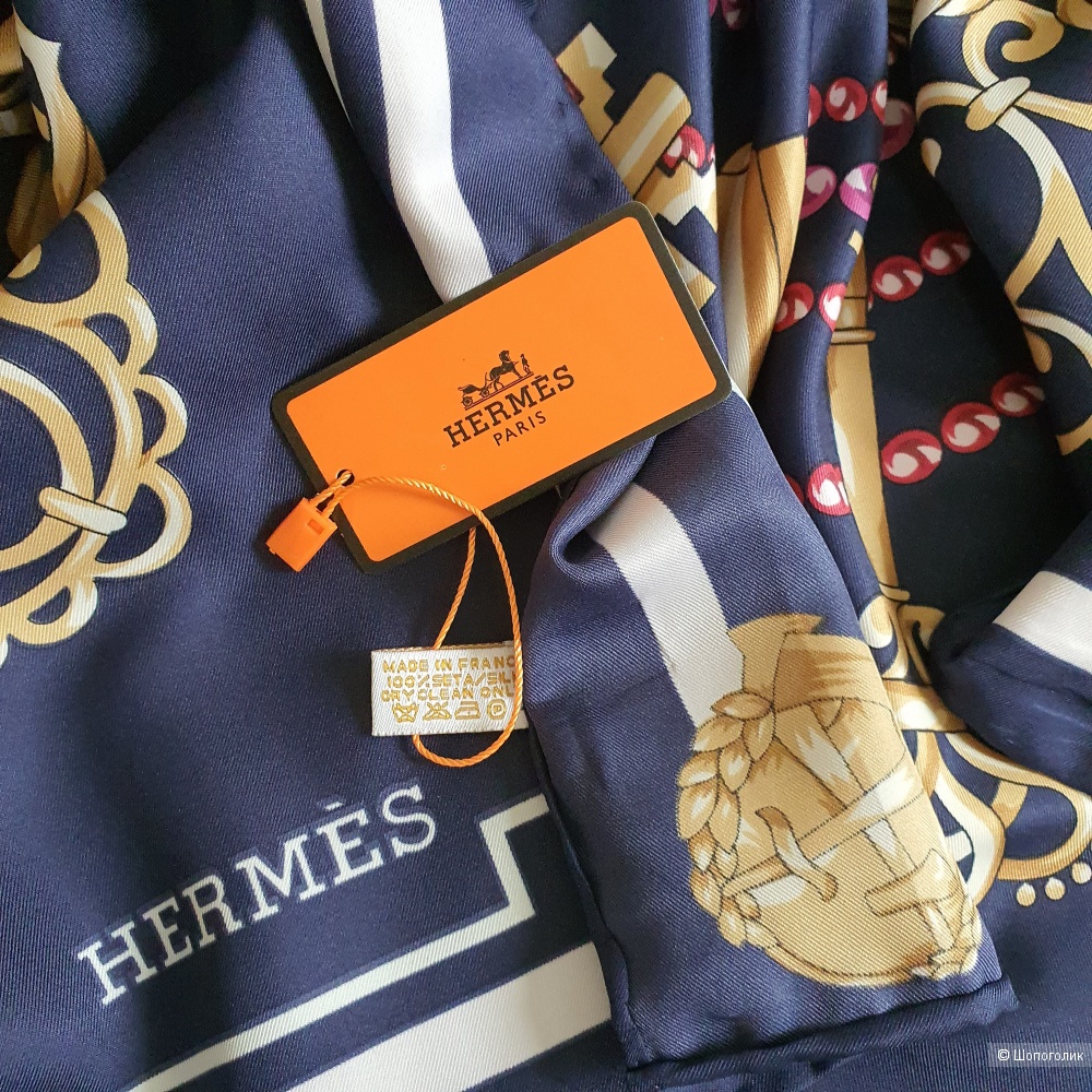 Платок Hermès шёлк (синий)