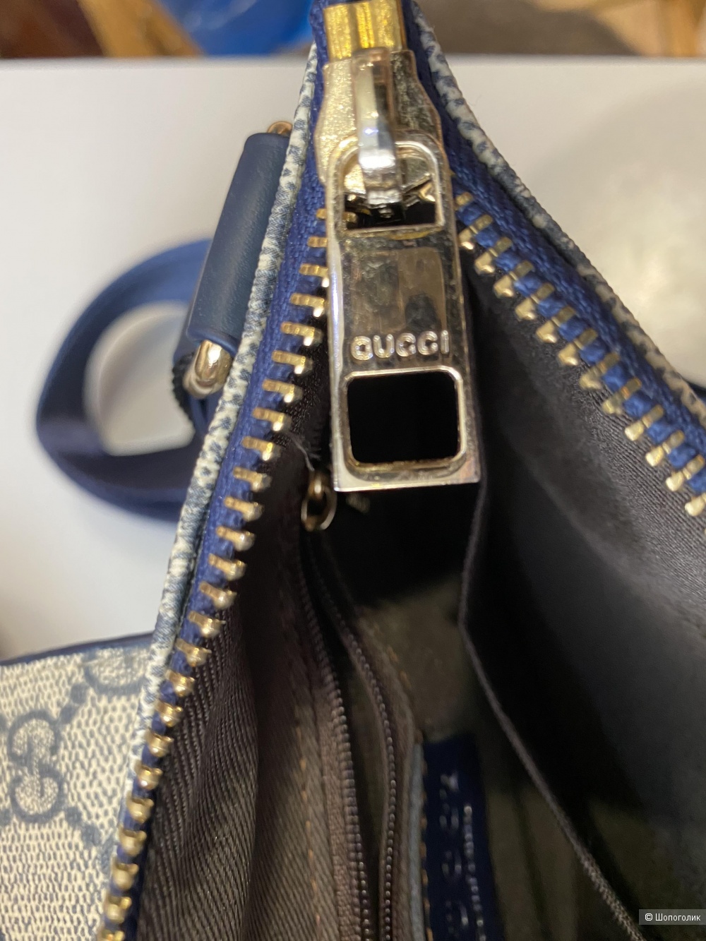 Сумка-планшетник Gucci, синяя