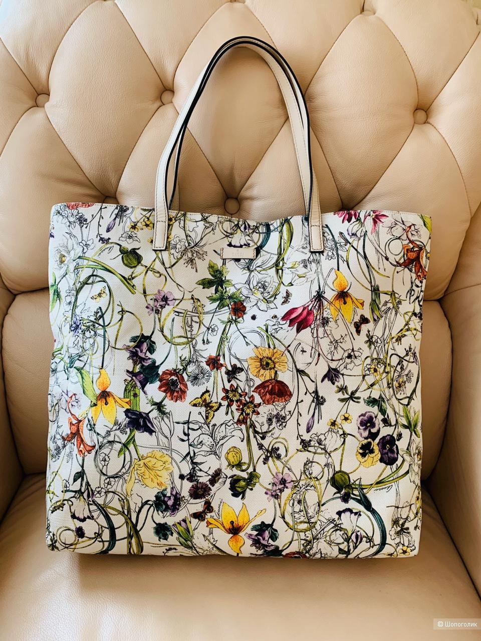 Сумка-тоут Gucci Flora Canvas Large