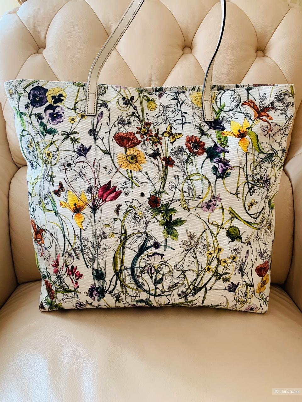 Сумка-тоут Gucci Flora Canvas Large