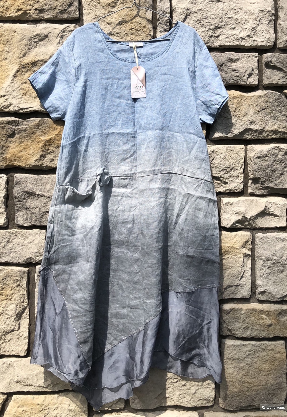 Платье лен plus size Festivo Ombre, 44-52