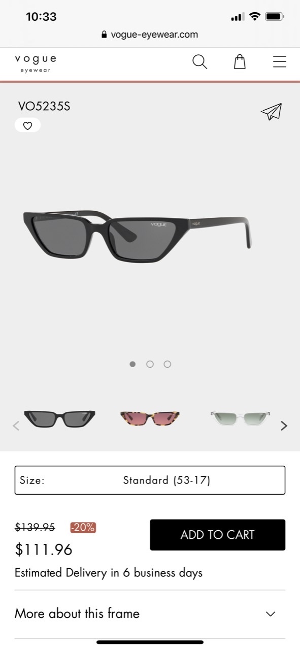 Солнцезащитные очки Vogue.