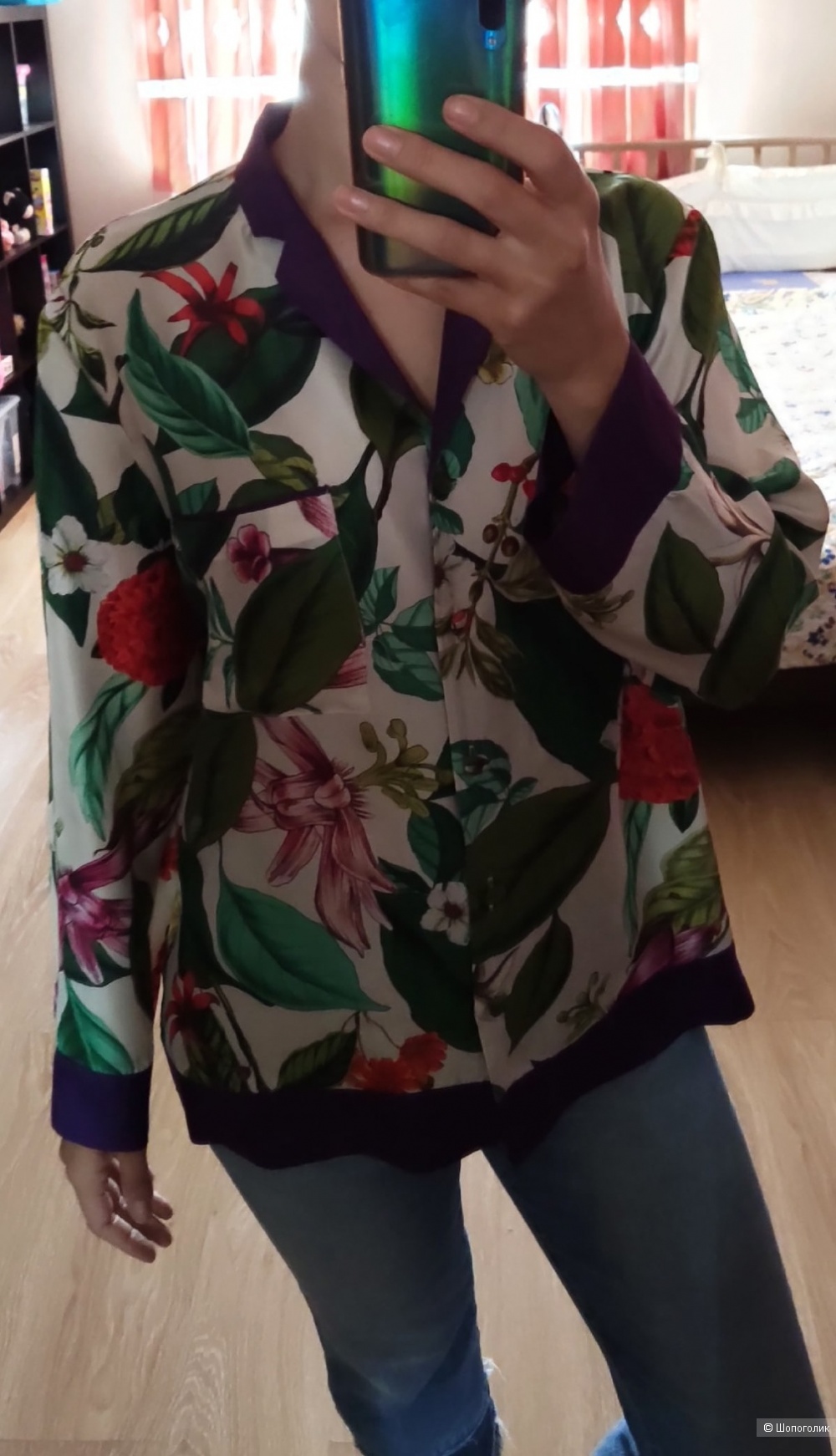 Шелковая блузка Zara, размер М/L (можно и на S)