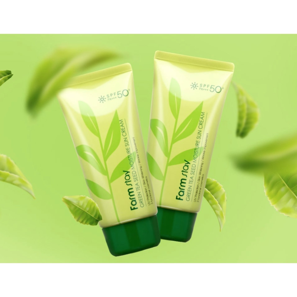 Солнцезащитный крем увлажняющий с экстрактом зеленого чая FarmStay Cream SPF50+/PA+++ 70ml