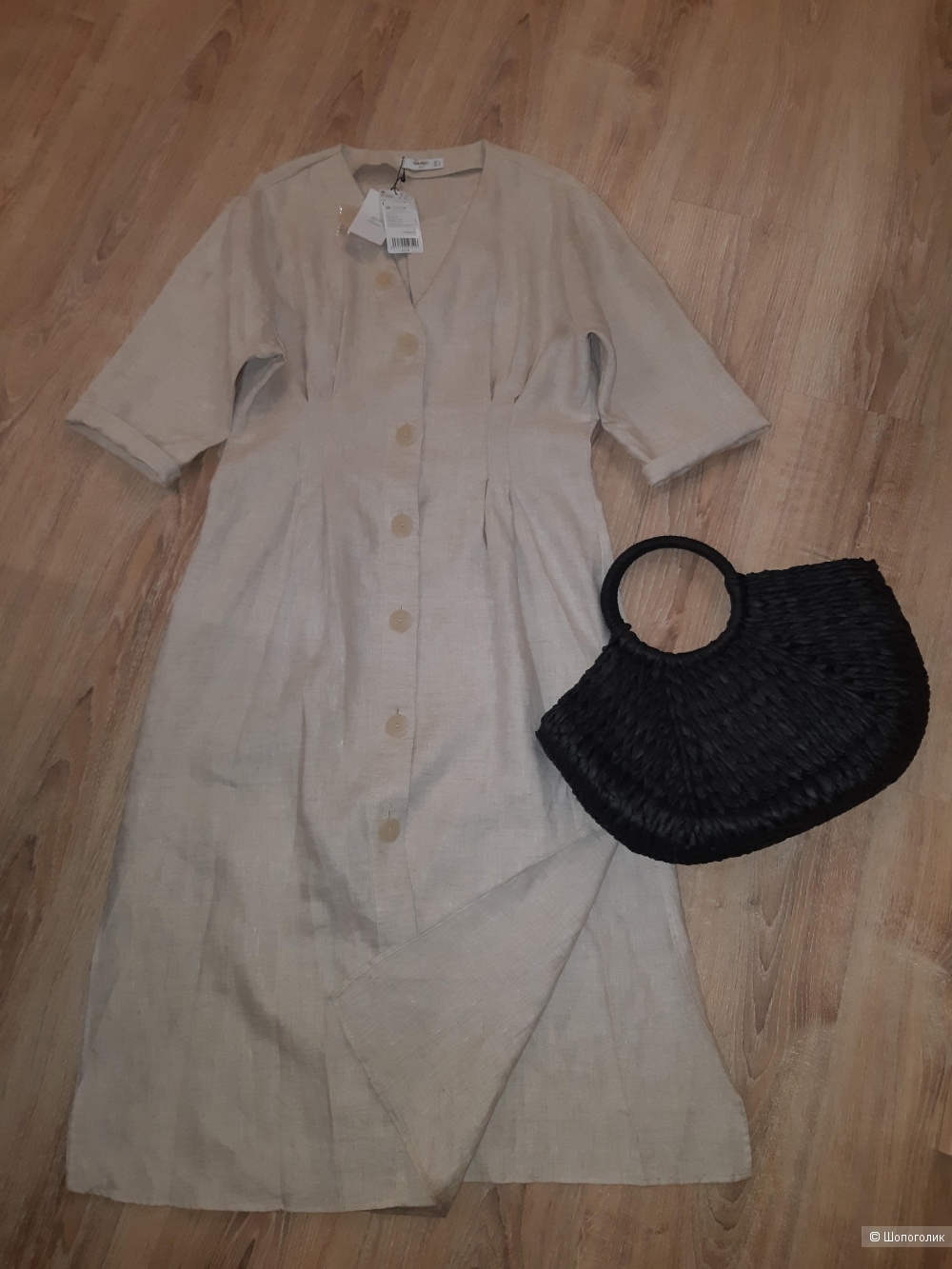 Льняное платье mango, размер l